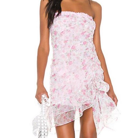 open lace back dress For Love & Lemons Frosted Organza Mini Dress - Cream